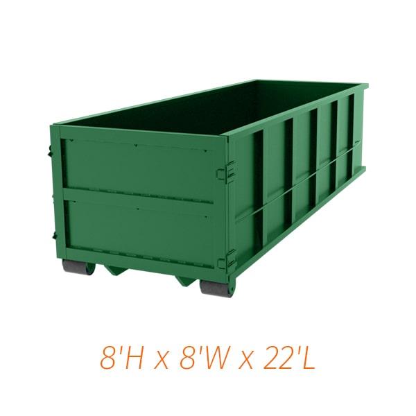 40-yard dumpsters have a weight capacity of up to 8 tons